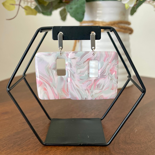 Blush Bloom Square Cutout Dangle