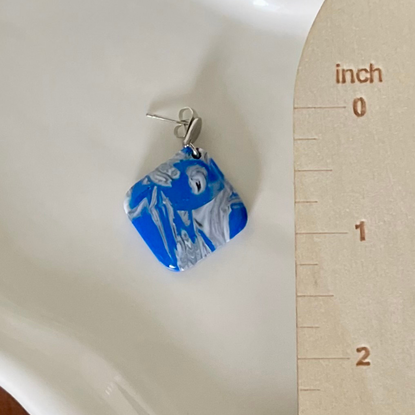 Cobalt Rush Square Dangle
