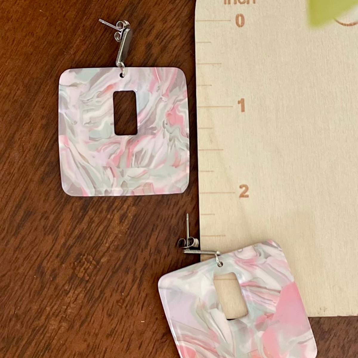 Blush Bloom Square Cutout Dangle