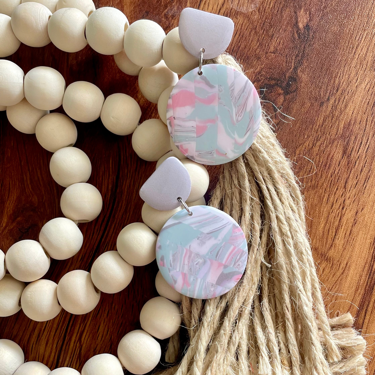 Blush Bloom Circle Dangle