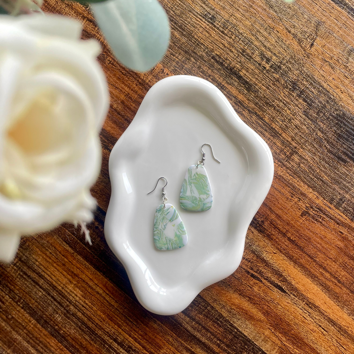 Sage Splash Freeform Tumble Dangle