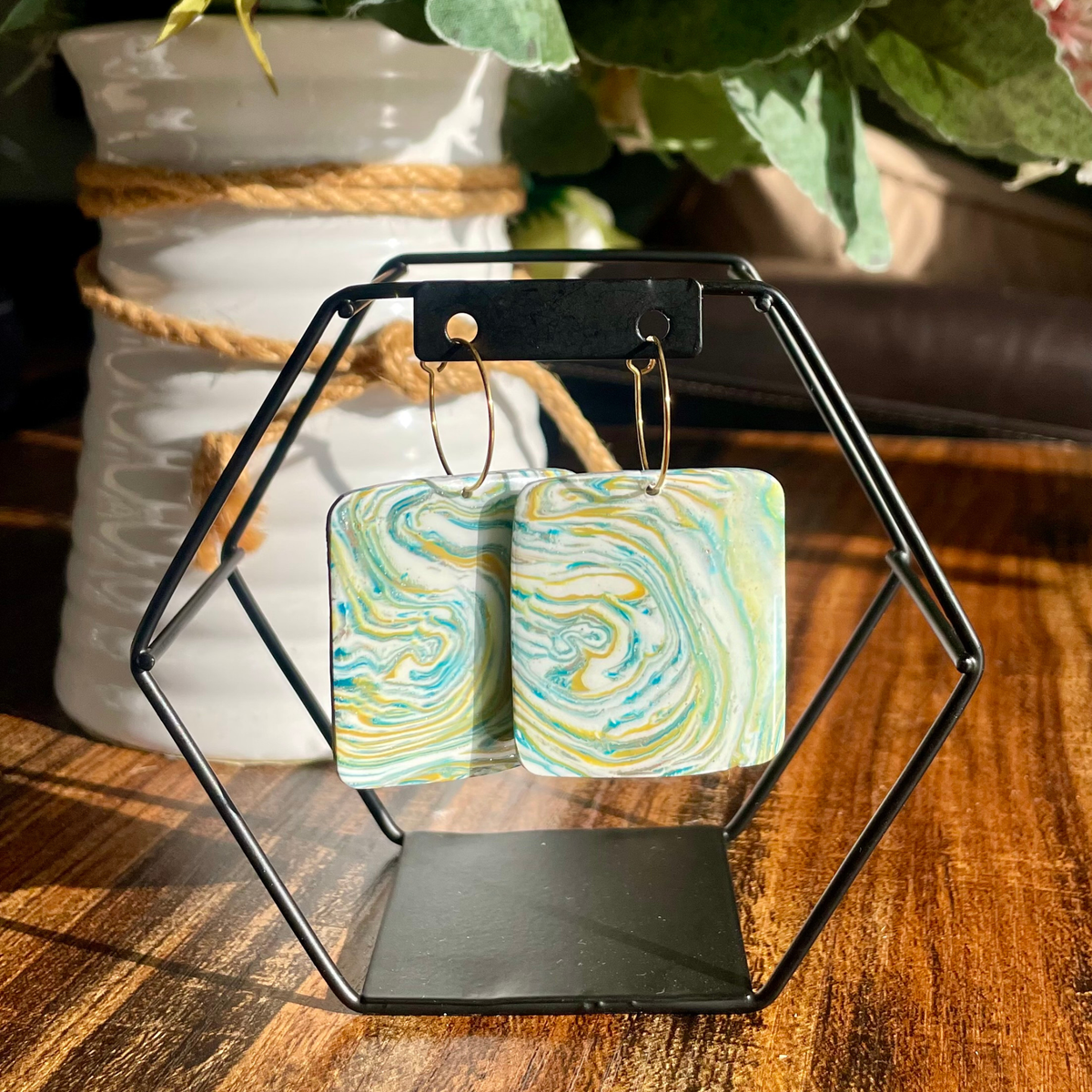 Mojito Mood Square Hoop Dangle