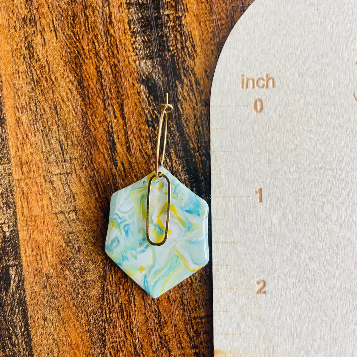 Mojito Mood Hexagon Hoop Dangle