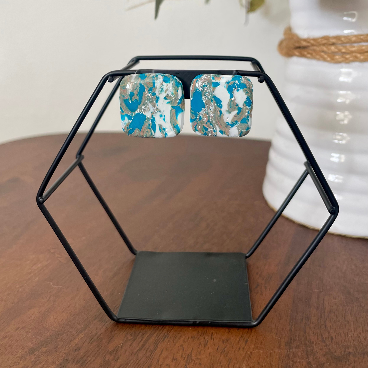 Azure Tide Square Stud