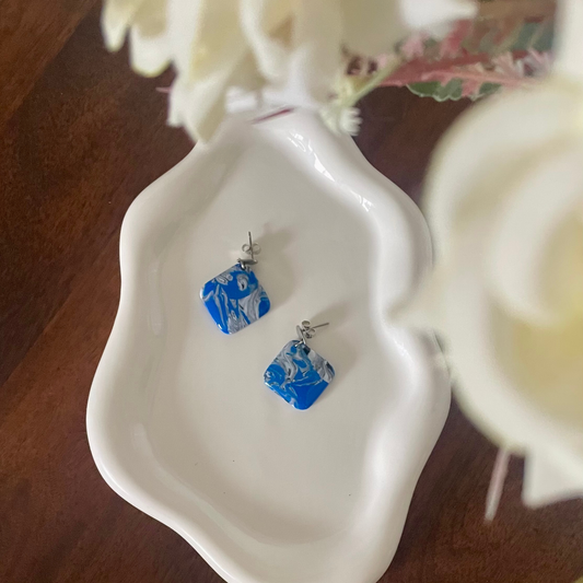 Cobalt Rush Square Dangle