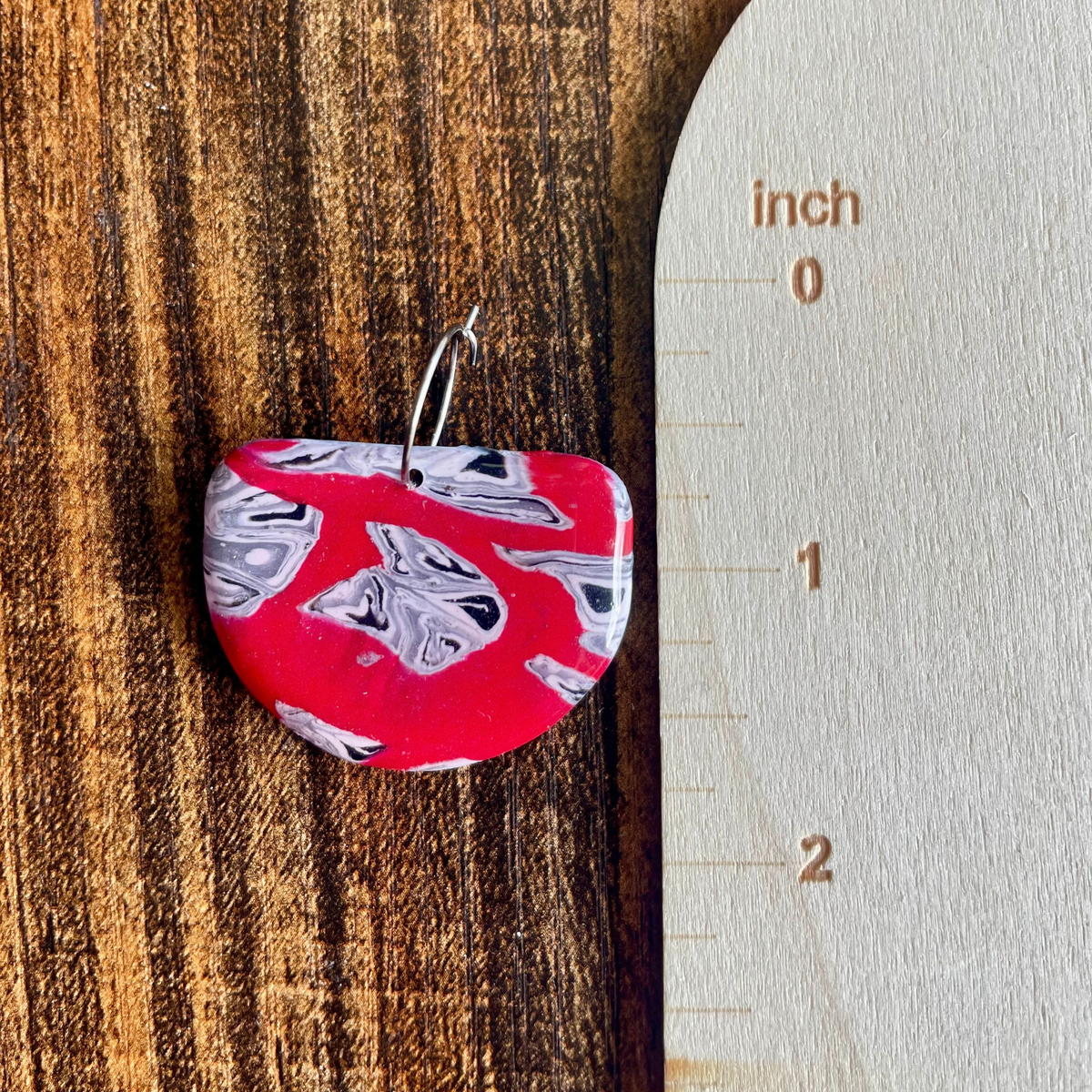 Scarlet Noir Half Circle Dangle