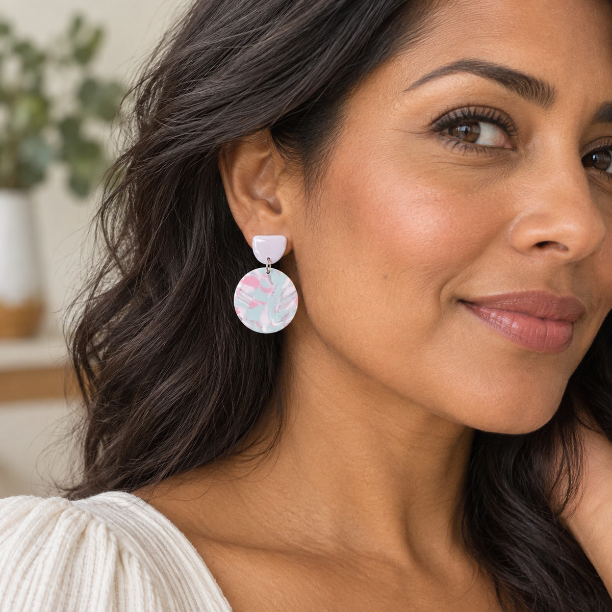 Blush Bloom Circle Dangle